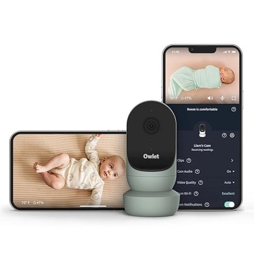 Owlet Cam 2 Video Baby Monitor with Camera and Audio - Wifi streaming from anywhere, Night Vision, Cry, Sound and Motion Notifications, Mounting kit included, Sleepy Sage