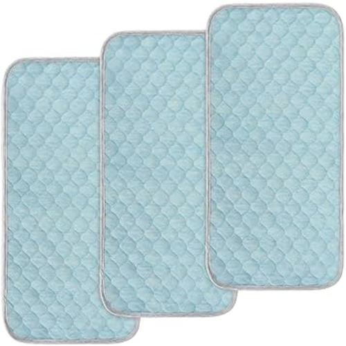 BlueSnail Quilted Thicker Waterproof Changing Pad Liners,3 Count(Blue)