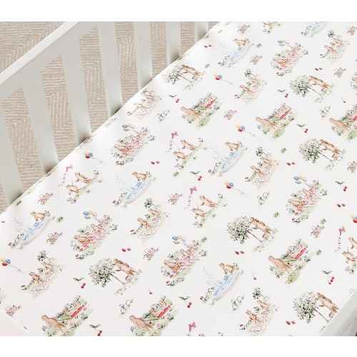 Riley Sheehey Menagerie in the Park Bears Organic Cotton Crib Fitted Sheet