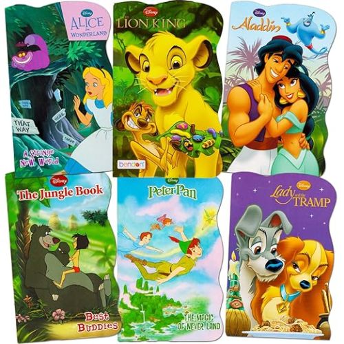 Amazon.com: Disney Baby Toddler Beginnings Board Books Super Set (Bundle of 6 Toddler Books - Aladdin, The Lion King, Peter Pan, The Jungle Book, Lady and The Tramp and Alice in Wonderland): 0712411773335: Books