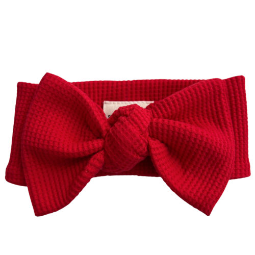 Organic Waffle Knot Bow, Red