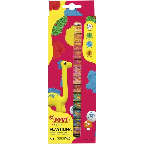 Jovi Plastilina Modeling Clay; Box of 15, 14.1 GMS