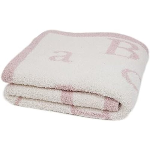 Barefoot Dreams Unisex CozyChic® ABC Blanket Dusty Rose/Cream Baby