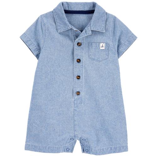 Baby Chambray Romper - Style,Chambray