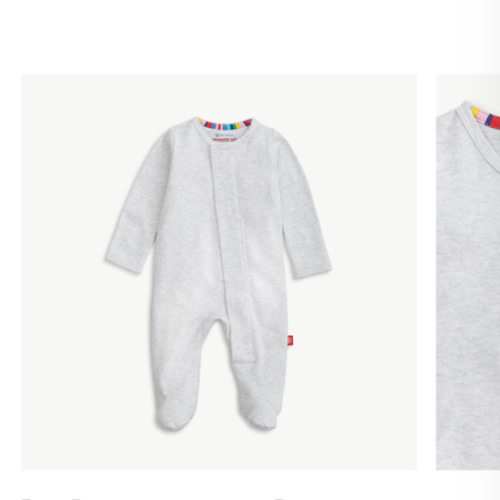 light gray melange organic cotton magnetic parent favorite footie – Magnetic Me