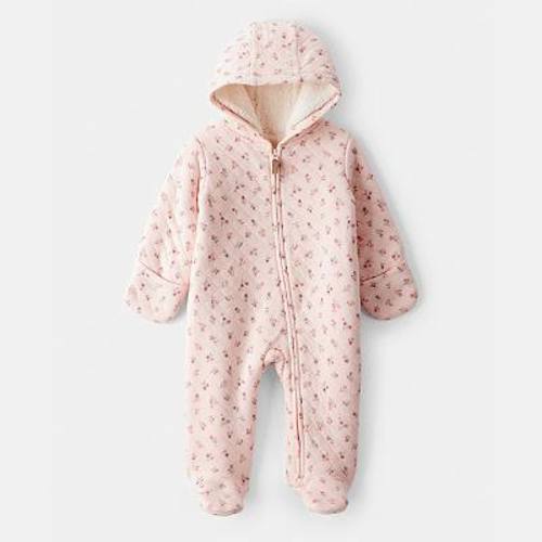 Baby Girl Carter's Floral Long-Sleeve Hooded Jumpsuit