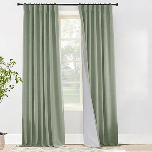 PANELSBURG Sage Green Blackout Curtains 84 Inch - Set of 2 Panels
