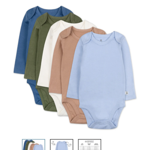 5-Pack Organic Cotton Long Sleeve Bodysuits | Honest Baby Clothing