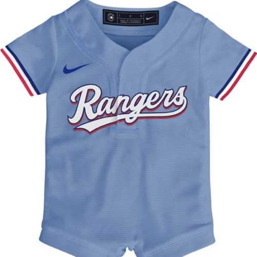 Texas Rangers Nike Baby LIGHT BLUE Alt Replica Romper Baseball Jersey - 133435371