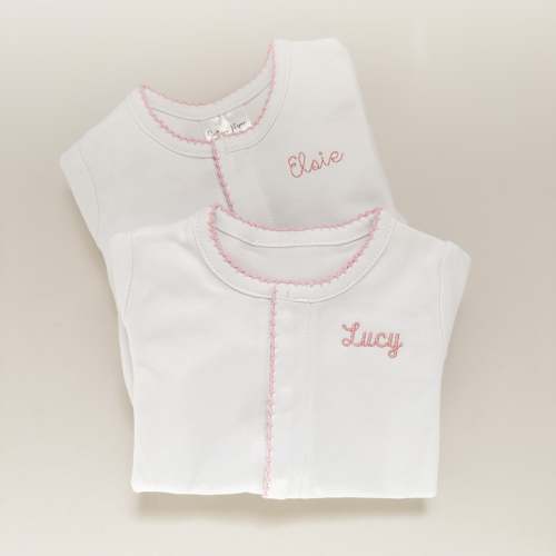 Monogrammed Picot Trim Footie