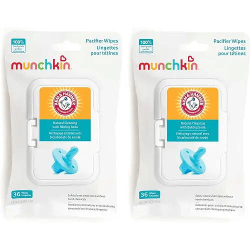 Munchkin Arm and Hammer Pacifier Wipes, 100% Food Grade, 2 Pack, 72 Wipes 