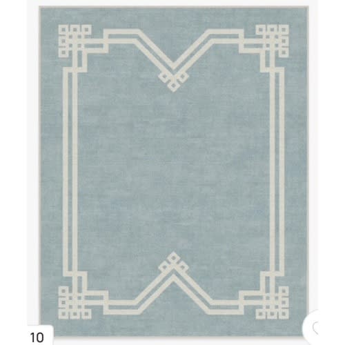 The Hiltons Chrysler Border Chambray Blue Tufted Rug | Ruggable