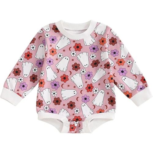 Easter Newborn Baby Girl Clothes Fuzzy Bunny Embroidery Romper Sweatshirt Bubble Jumpsuit Toddler Baby Girl Outfit