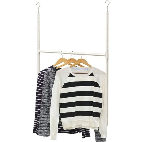 Simple Houseware Adjustable Closet Hanging Rod, White