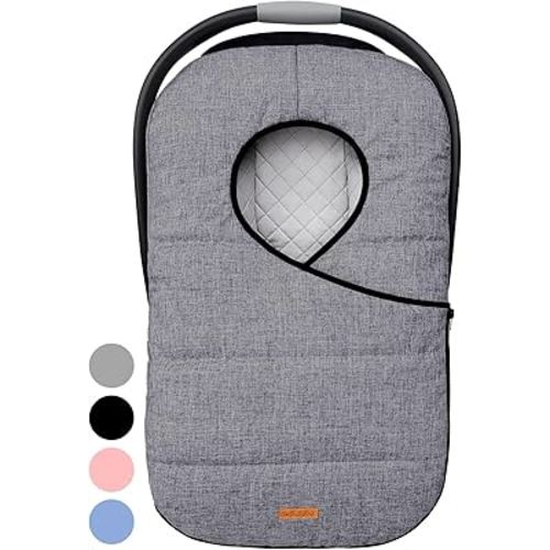 liuliuby Winter Carseat Cover for Baby Carseat | Doona Car Seat Cover Baby Winter | Warm Baby Car Seat Cover | Carseat Covers Baby Boy & Girl | Infant Car Seat Cover Winter Baby Essentials (Gray)