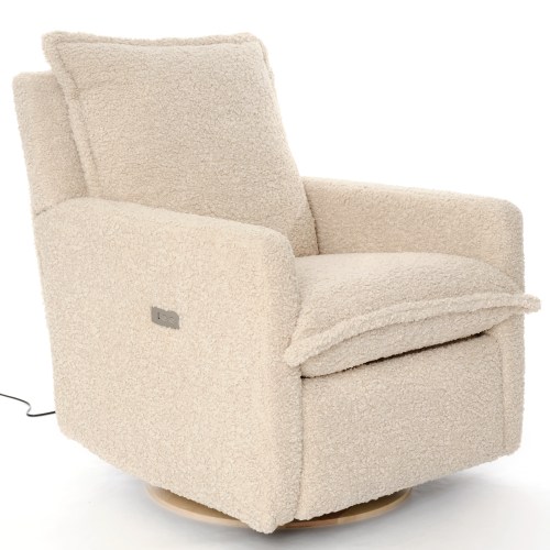 FLYNN – Gliding Swivel Nursery Recliner – Sheepskin Linen