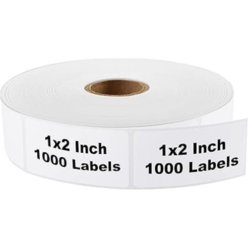 MaxGear 1000 Removable Freezer Labels 1x2 Inch, Waterproof Oil Resistant Stickers for Food Containers Pantry Jars Organization, No Residue Easy Peel Design, 1 Roll
