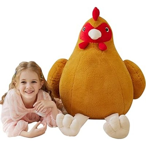 IKASA Giant Chicken Stuffed Animl Plush Toy,Big Large Jumbo Soft Toys,25.5" Huge Size Cute Fluffy Plushy Oversized Fat Plushie,Gifts for Kids