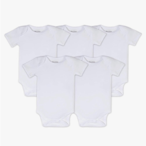 Burt's Bees Baby Unisex Organic Cotton Short and Long Sleeve Bodysuits, 5-Pack