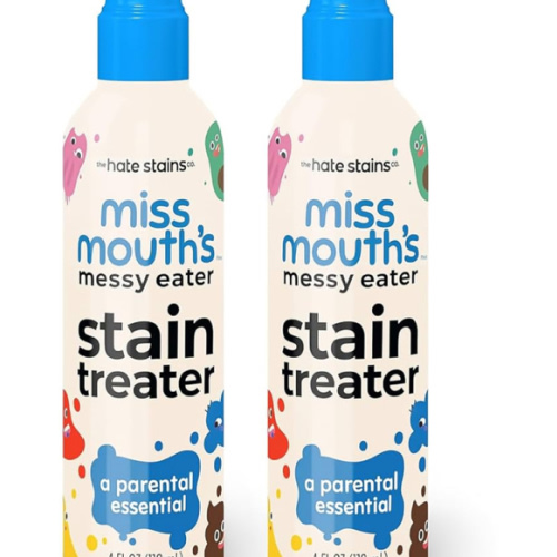 Miss Mouth's Messy Eater Stain Treater Spray - 4oz 2 Pack Stain Remover - Newborn & Baby Essentials - No Dry Cleaning Food, Grease, Coffee Off Laundry, Underwear, Fabric