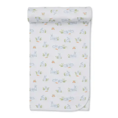 Baby Bunny Patch Blue Blanket