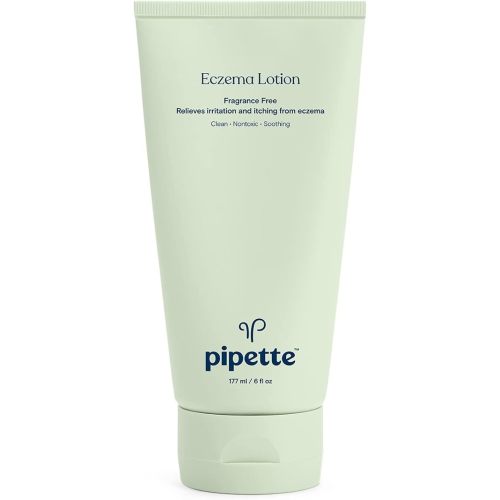 Pipette Eczema Lotion - Relieves Irritation, Keeps Dry, Itchy Skin Calm, Smooths and Deeply Moisturizes Sensitive Skin, Fragrance-Free, Petrolatum & Steroid Free Cream Formula, 6 fl oz