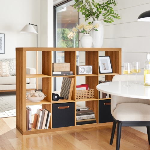 Better Homes & Gardens 12-Cube Storage Organizer, Light Honey