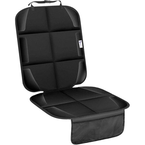 Car Seat Protector, Non-Slip Rubber Padded Backing Seat Protector for Child Seats, Waterproof Thickest Padding Car Seat Protector Under Baby Seat - No Imprint (Black-Ⅰ-1pcs)