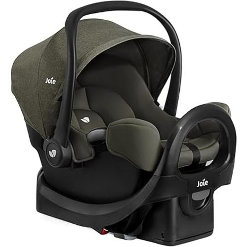 Joie Rue Lightweight Infant Car Seat & Anti-Rebound Base –Side-Impact Protection, 5-Point Harness, and UPF 50+ Canopy for Newborns and Infants