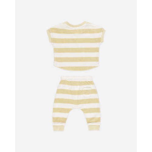 Terry Tee + Pant Set || Yellow Stripe