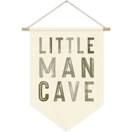 Sage Green Wall Decor, Little Man Cave Sign for Boys, Boy Nursery Decor, Boys Room Wall Hanging Pennant Flag Banner Decor for Nursery Classroom Playroom Kids Room, Playroom Essentials