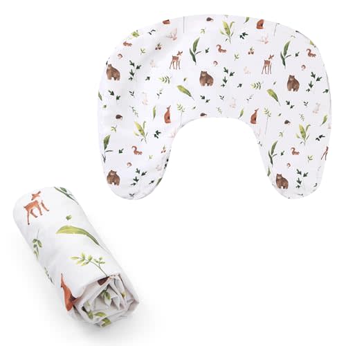 Boppy Nursing Pillow Cover, Neutral Plants and Animals, Single Cover, Easy-On Slipcover with Extra Soft 100% Polyester Microfiber Fabric for The Redesigned Nursing Pillow