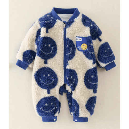 Baby Smiley Fleece Lined Warm Romper
