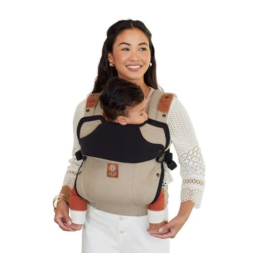 Lillebaby Elevate Ergonomic 6-in-1 Baby Carrier Infant to Toddler with Lumbar Support (7-45 Pounds), 360 Degree Baby Wearing, Inward & Outward Facing w/Tote and Pillow (Warm Sand)