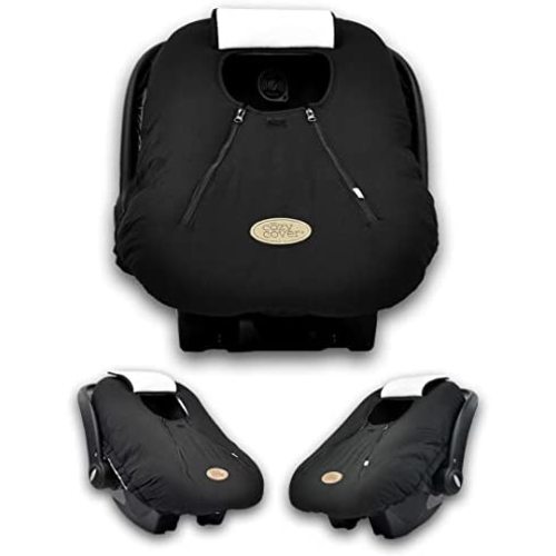 Cozy Cover Infant Car Seat Cover - The Industry Leading Infant Carrier Cover Trusted by Over 5.5 Million Moms Worldwide for Keeping Your Baby Cozy & Warm (Black)