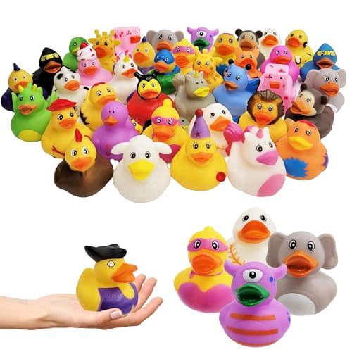 The Greatest Rubber Duck Assortment (10-Pack) Rubber Duck Toy Duckies for Kids, Bath Birthday Gifts Baby Showers Classroom Incentives, Summer Beach and Pool Activity, 2" (10-Pack)