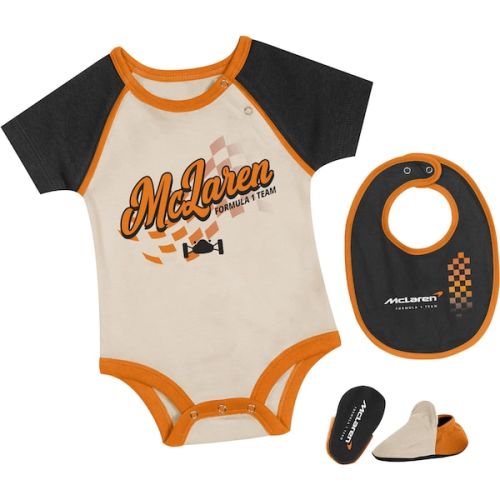 McLaren Finish Line Creeper, Bib and Bootie Set - Multi - New Born