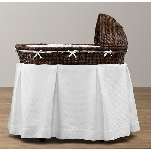 Heirloom Seagrass Bassinet & Mattress Set - Espresso | RH Baby & Child