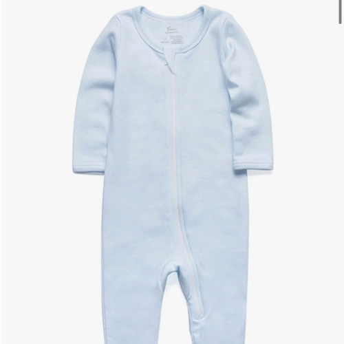 O2 BABY Baby Boys Girls Organic Cotton Zip-Front Sleeper Pajamas, Footed Sleep 'n Play 0-3 month