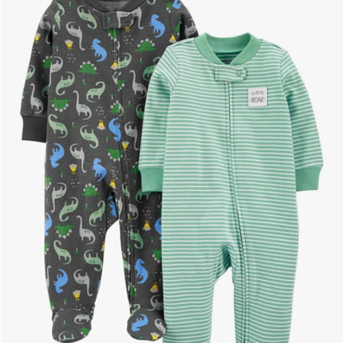 Simple Joys by Carter's baby-boys 2-way Zip Thermal Footed Sleep and Play, Pack of 2