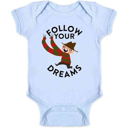 Pop Threads Freddy Follow Your Dreams Funny Horror Cute Infant Baby Boy Girl Bodysuit