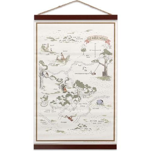 Disney Winnie the Pooh Hundred Acre Wood Map Hanging Canvas Banner