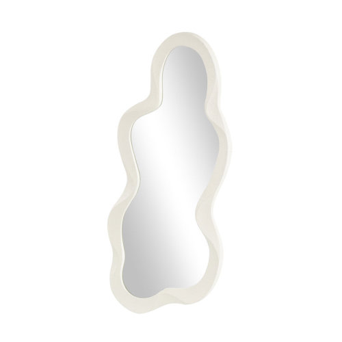 Wrought Studio™ Cole And Grey Wood Wavy Room Wall Mirror With Dimensional Frame | Wayfair