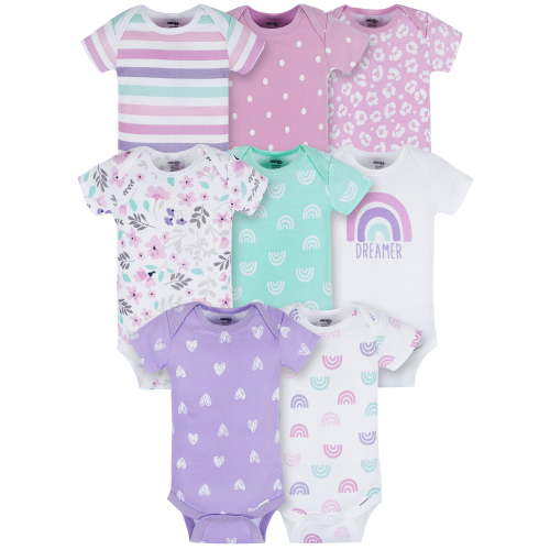 Onesies Brand Baby Girl Multipack Short Sleeve Bodysuits, 8-Pack, Sizes Newborn - 12 Months