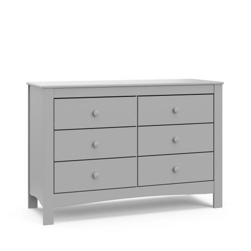 Graco Noah 6 Drawer Nursery Double Dresser, Pebble Gray