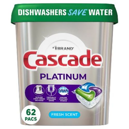 Cascade Platinum Actionpacs Dishwasher Detergents - Fresh Scent - 62ct : Target
