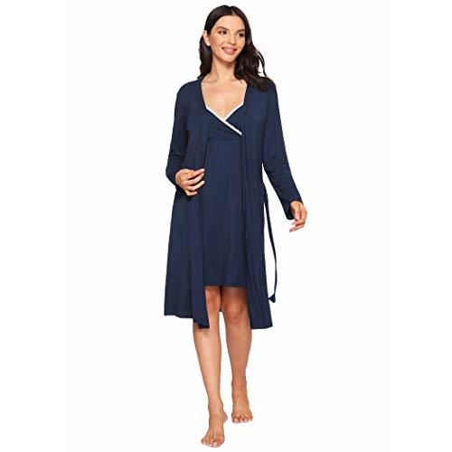 Latuza Women's Viscose Nursing Nightgown and Robe Set