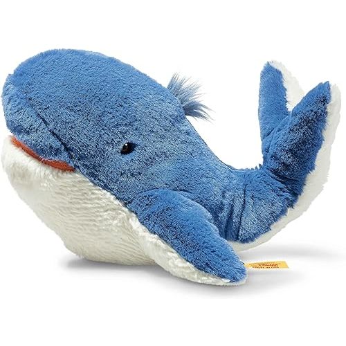 Steiff Tory Blue Whale, Premium Whale Stuffed Animal, Cuddly Sealife Plush for Kids Ages 0+ (Blue, 11")