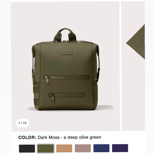 Indi Diaper Backpack in Moss, Large with Changing Kit