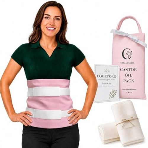 Premium Handcrafted Castor Oil Pack Wrap,Replaceable Cotton Flannel Inserts